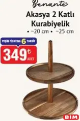 BENANTE AKASYA 2 KATLI KURABİYELİK 20 CM/25 CM fiyat ve kampanya bilgisi
